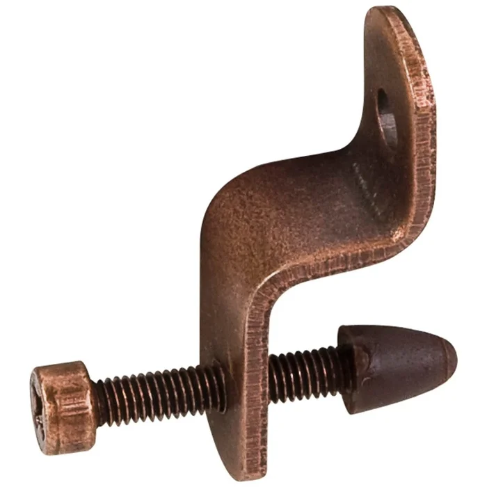 1-1/8 ” Height Antique Copper Glass Retainer Clip with 3/4 ” Adjustment Screw
