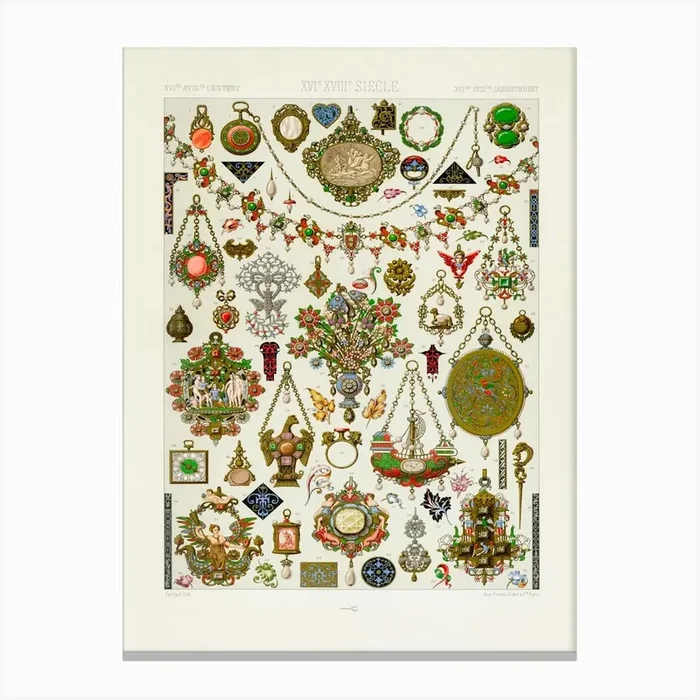16th And 17th Century Pattern, Albert Racine Canvas Print by Fy! Classic Art Prints and Posters