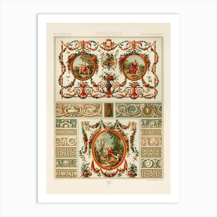18th Century Pattern, Albert Racine 1 Art Print by Fy! Classic Art Prints and Posters