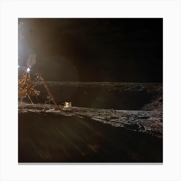 1a Photograph Of The Apollo 12 Lunar Landing Site Ta Canvas Print by Fy! Classic Art Prints and Posters