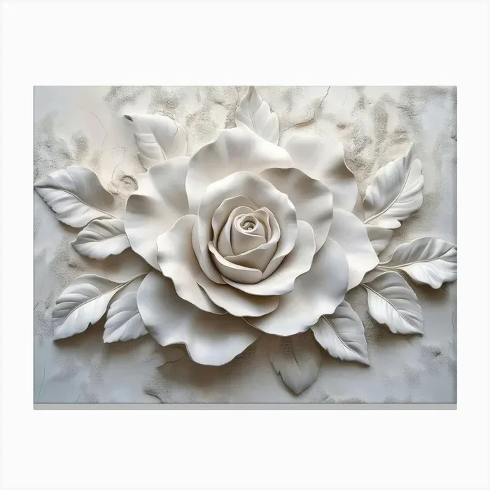 3d Rose from Plaster Custom Design 1 Canvas Print by Divine Studio