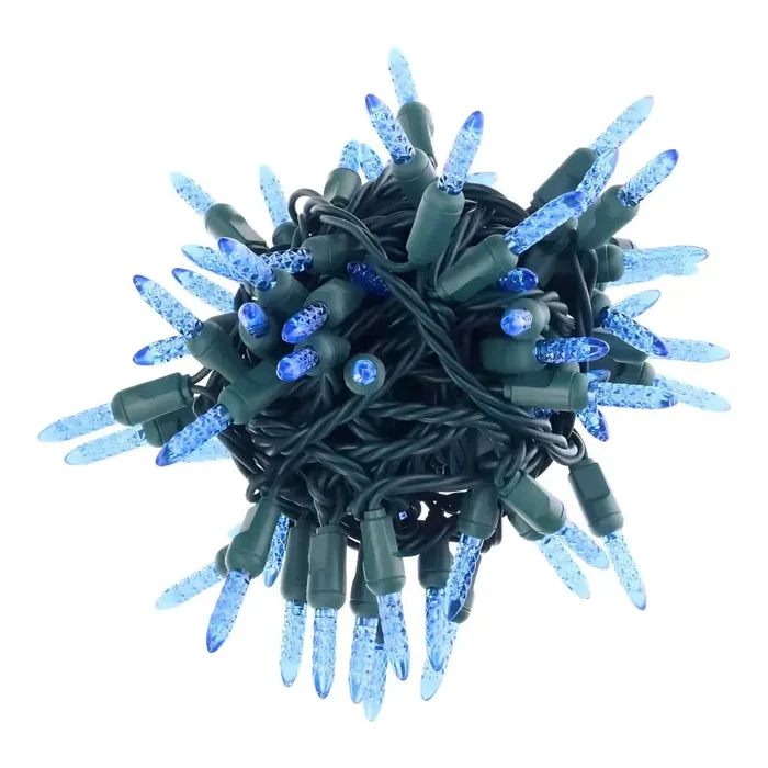 70 M5 Blue LED Christmas Lights, 4 ” Spacing