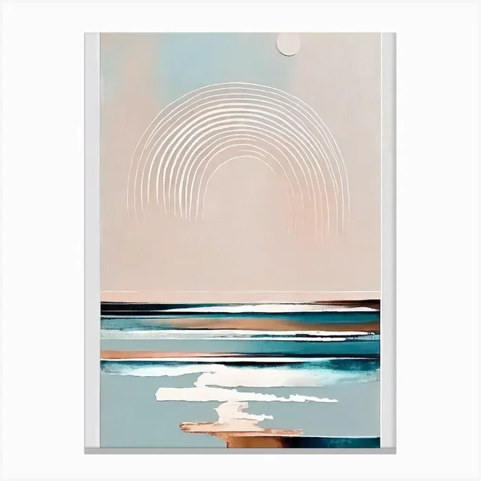 – Abstract Minimal Boho Beach 3 Canvas Print by Beach Bliss Brushworks