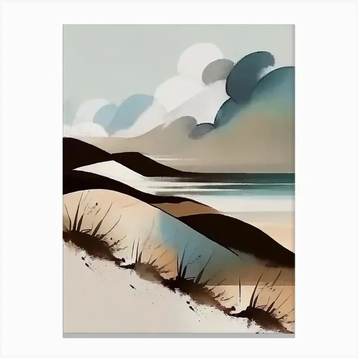 – Abstract Minimal Boho Beach 5 Canvas Print by Beach Bliss Brushworks