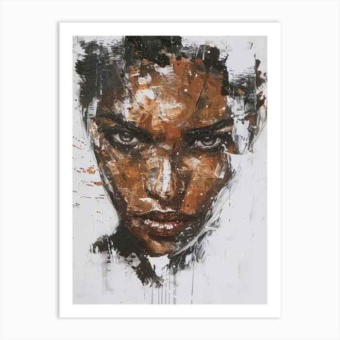 ‘A Woman’S Face’ 1 Art Print by Moving Clouds Art