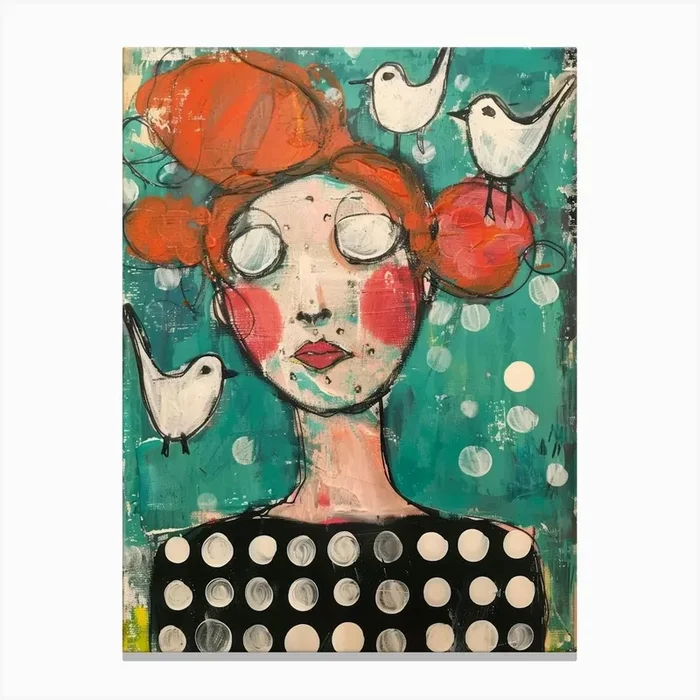 ‘Birds’ 2 Canvas Print by Moving Clouds Art