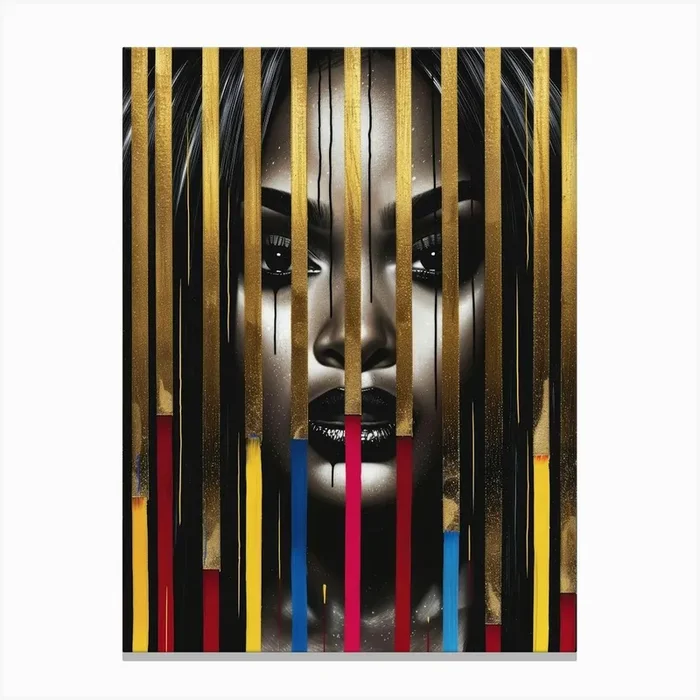 ‘Black And Gold’ 11 Canvas Print by Moving Clouds Art