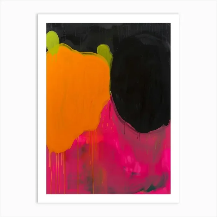 ‘Black And Orange’ 5 Art Print by Moving Clouds Art