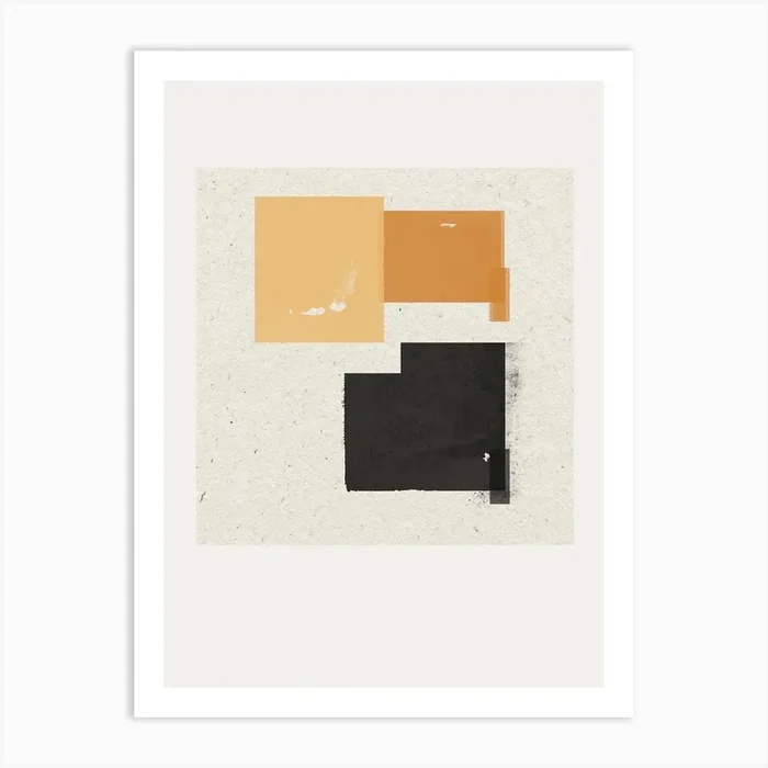 ‘Black And Orange’ Abstract Paper Art Print by THE MIUUS STUDIO