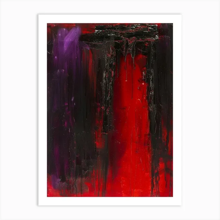 ‘Black And Red’ 3 Art Print by Moving Clouds Art