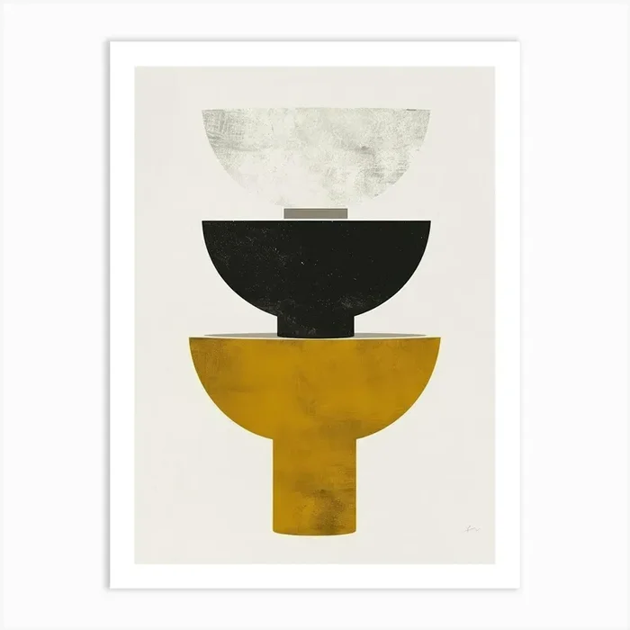 ‘Black And Yellow’ 5 Art Print by Moving Clouds Art