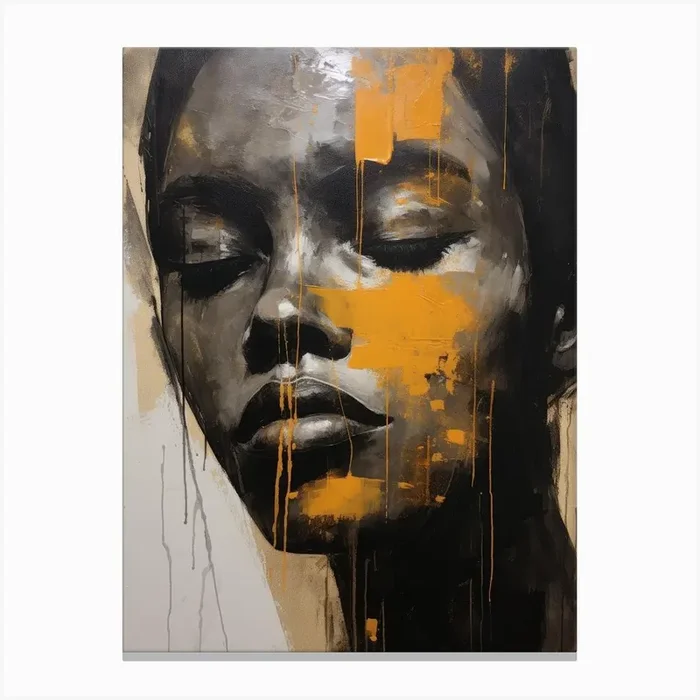 ‘Black And Yellow’ Canvas Print by Moving Clouds Art