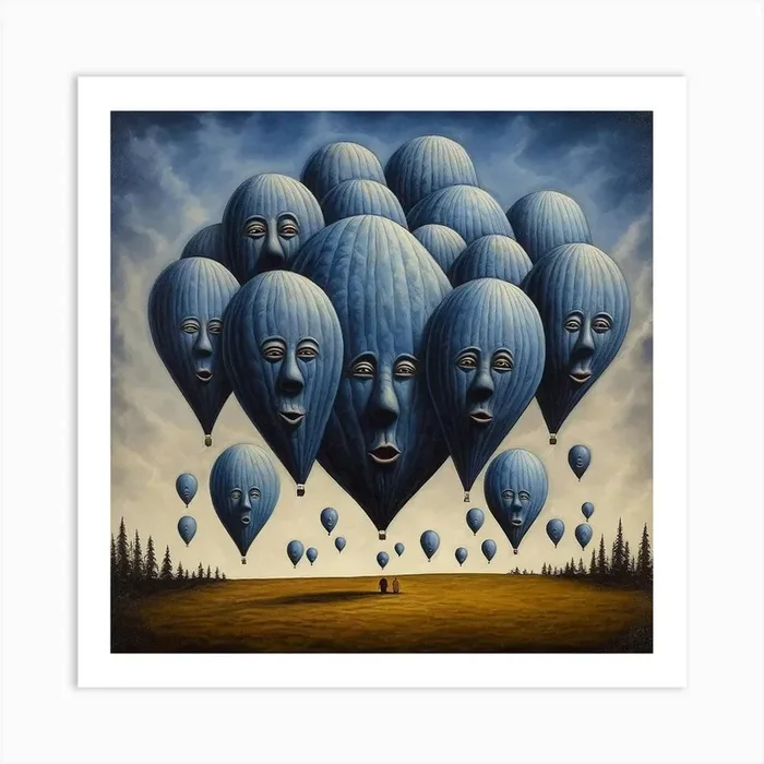 ‘Blue Balloons’ Art Print by mamodesign