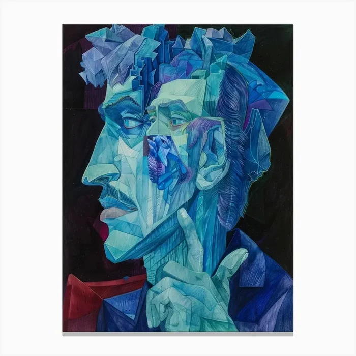 ‘Blue Man’ 5 Canvas Print by Moving Clouds Art