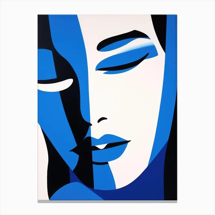 ‘Blue Woman’ 4 Canvas Print by Moving Clouds Art
