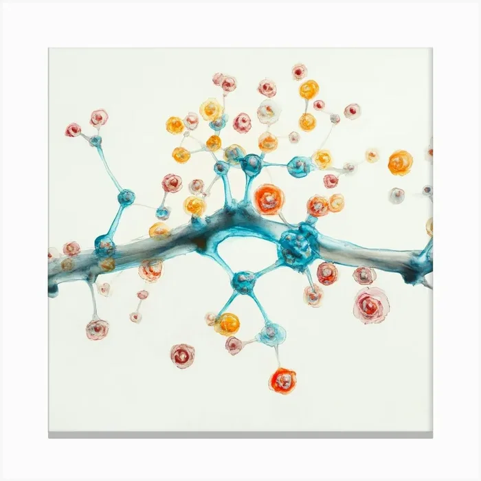 ‘Brain Cells’ Watercolor Illustration Canvas Print by ThatWorksMedia