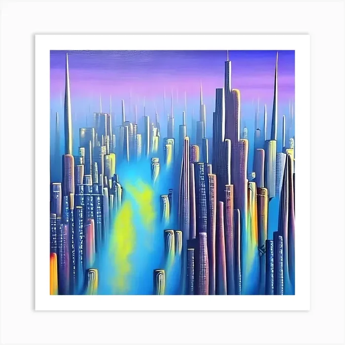 ‘Cityscape II’ Art Print by Vert Romani