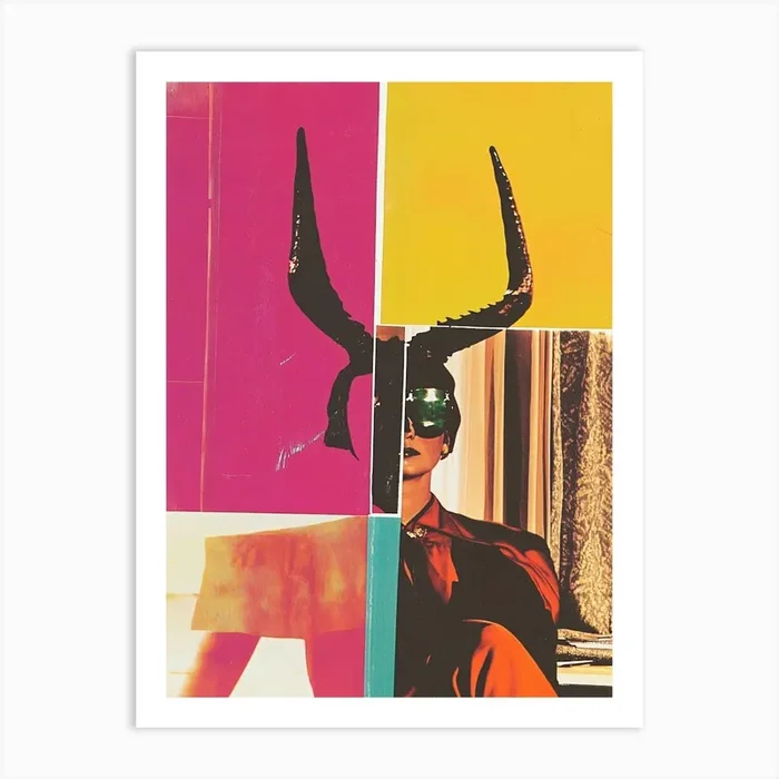 ‘Devil Horns’ Collage Art Print by ThatWorksMedia
