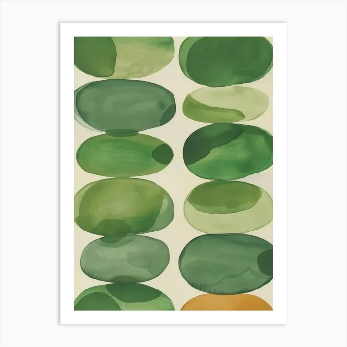 ‘Greens’ Art Print by Moving Clouds Art
