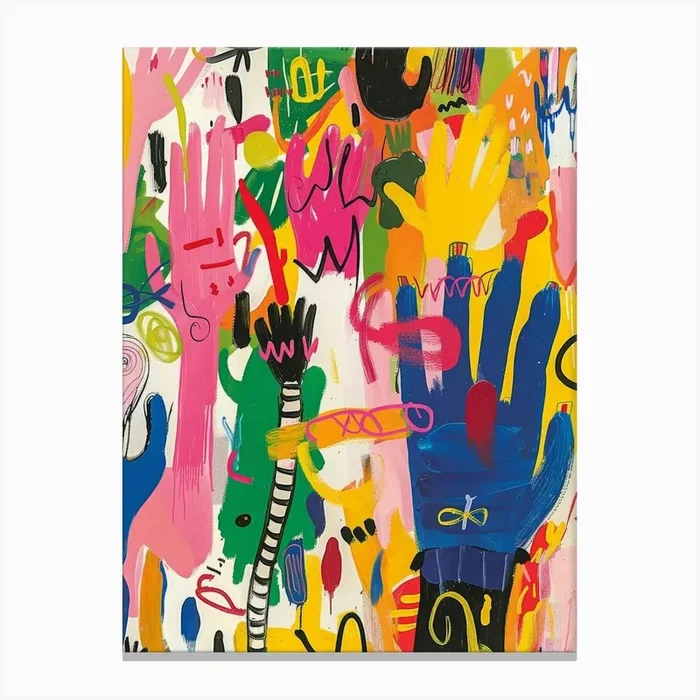 ‘Hands’ 4 Canvas Print by Moving Clouds Art