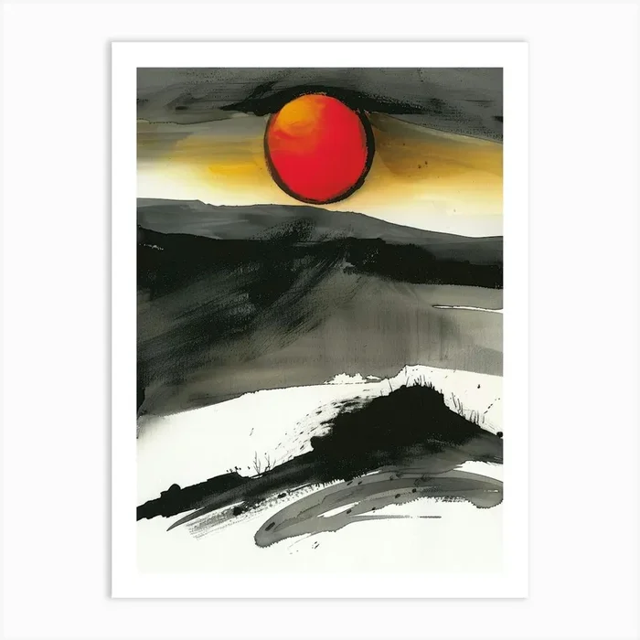 ‘Sunset’ 24 Art Print by Moving Clouds Art