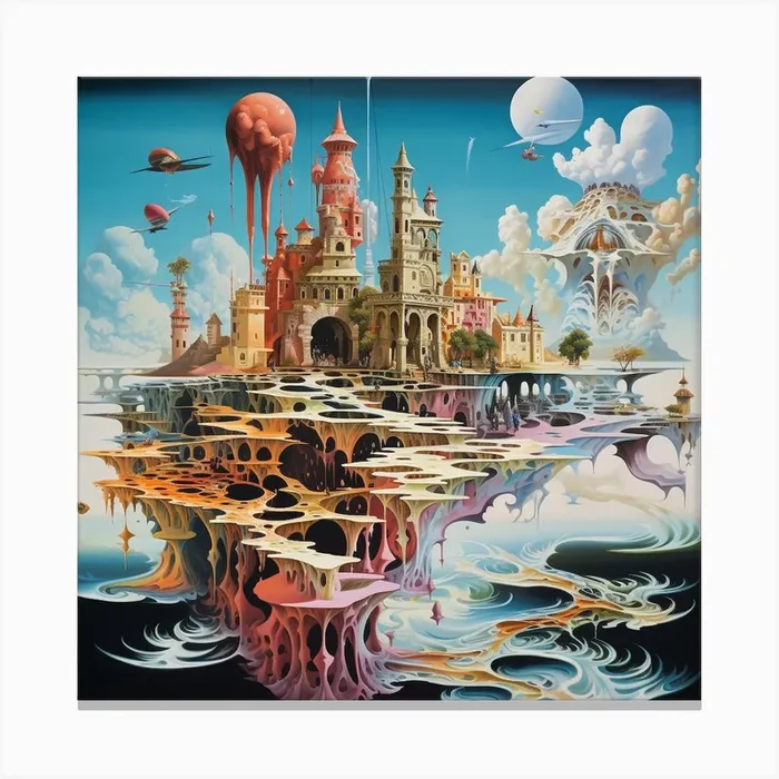 ‘The Castle In The Sky’ Canvas Print by Amliga Design