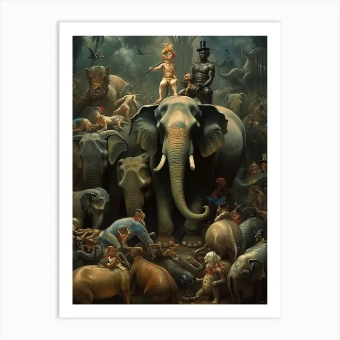 ‘The Elephants’ 3 Art PrintL by Liberta