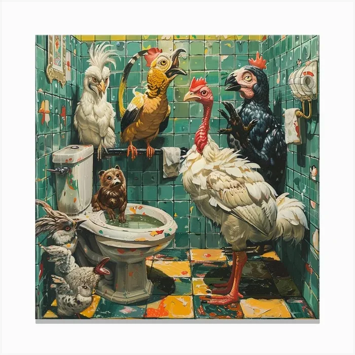 ‘Toilet’ Canvas Print by AI & Designs by Nina