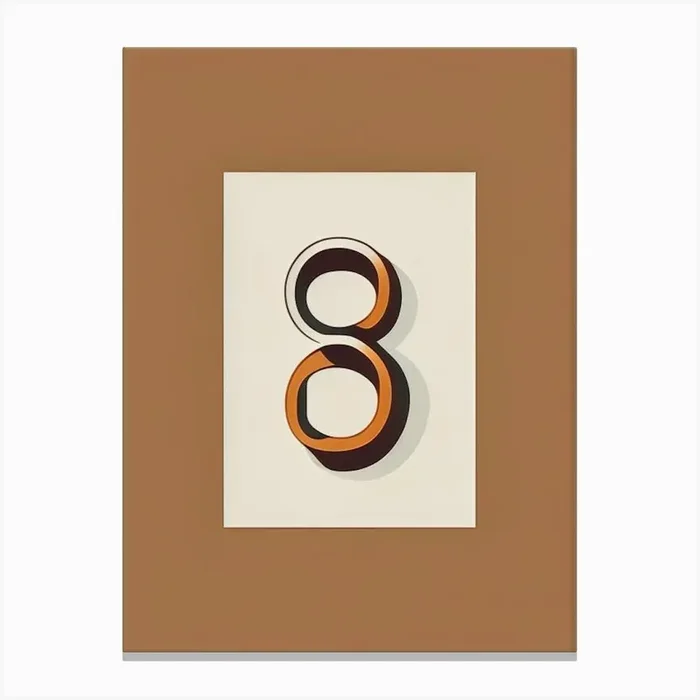 9, Number, Education Retro Minimal Canvas PrintAA by Artful ABCs