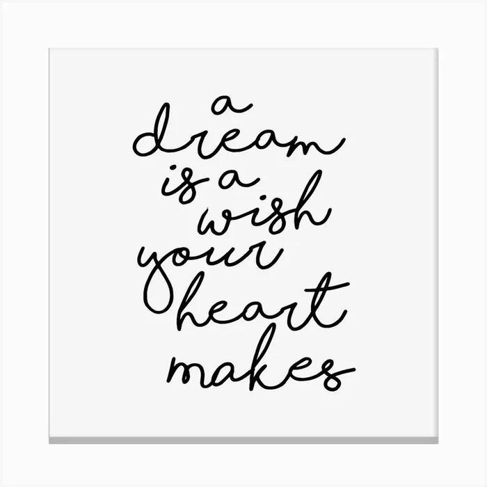 A Dream Is A Wish Your Heart Makes Canvas PrintMN by Mohsin Nazir