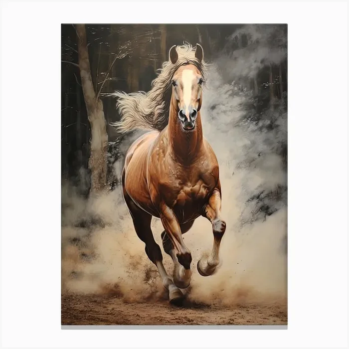 A Horse Painting In The Style Of Photorealistic Technique 2 Canvas Print by Equine Masterpieces