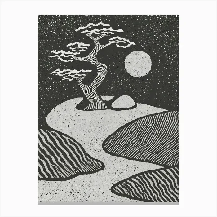 A Peaceful Japanese Rock Garden Canvas PrintAB by Art Boutique