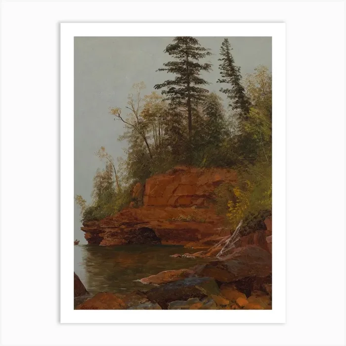 A Rocky Cove, Albert Bierstad Art Print by Fy! Classic Art Prints and Posters