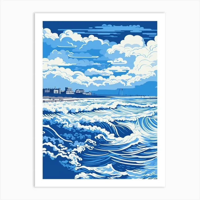 A Screen Print Of Cromer Beach Norfolk3 Art Print by Sand & Surf Prints
