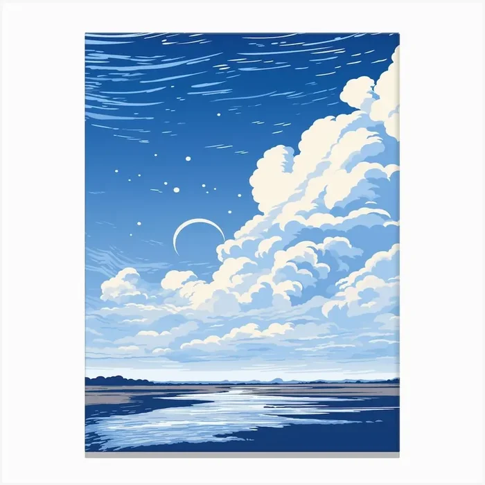 A Screen Print Of Holkham Bay Beach Norfolk 2 Canvas Print by Sand & Surf Prints