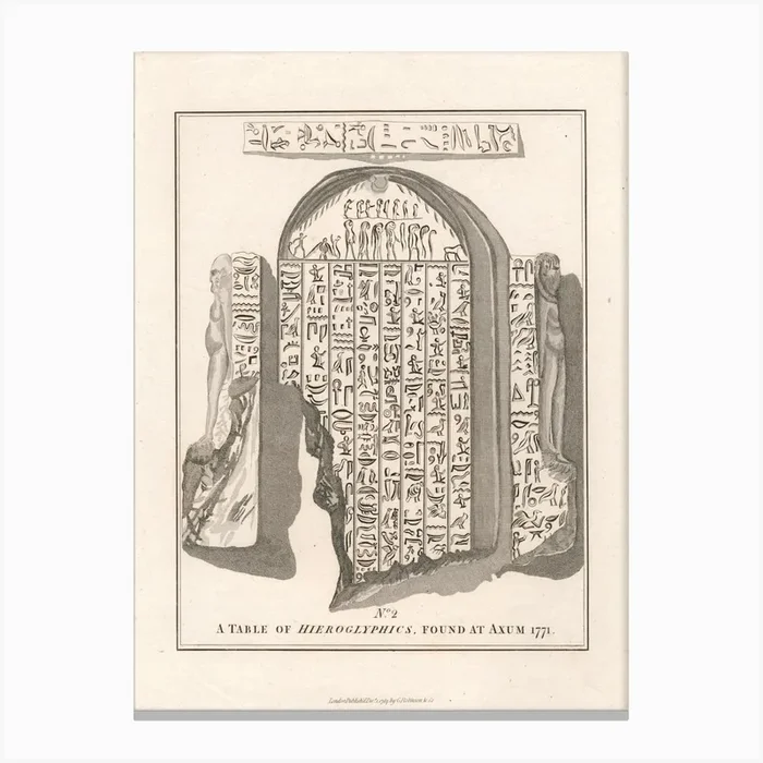 A Table Of Heiroglyphics Found At Axum, James Heath Canvas Print by Fy! Classic Art Prints and Posters