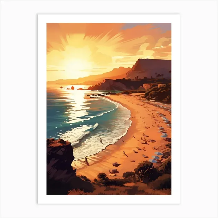 A Vibrant Painting Of Elafonisi Beach Crete Greece 2 Art Print by Sand & Surf Prints