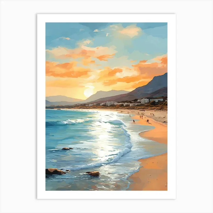 A Vibrant Painting Of Elafonisi Beach Crete Greece 3 Art Print by Sand & Surf Prints