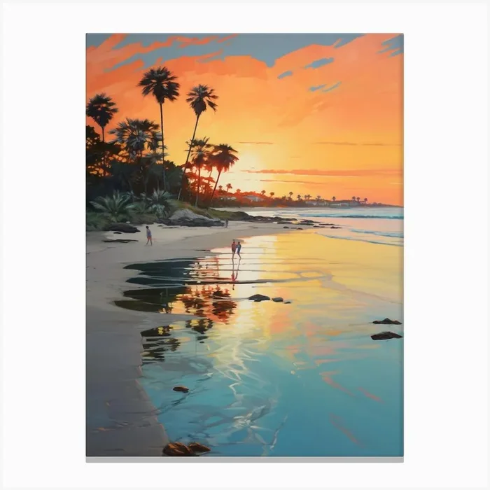 A Vibrant Painting Of Emu Point Beach Australia 2 Canvas Print by Sand & Surf Prints