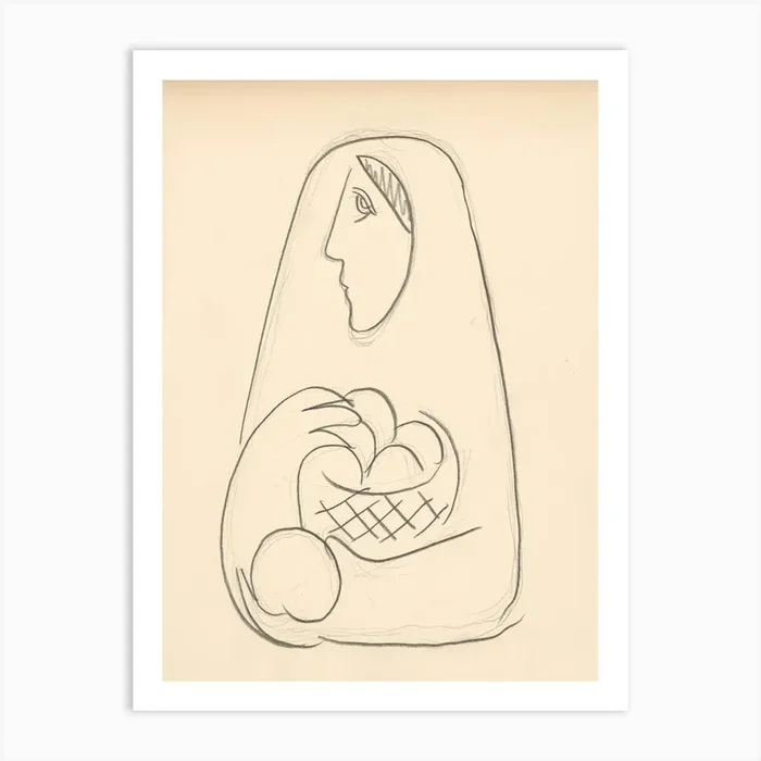 A Woman With A Basket Of Fruit In Her Arms, Mikuláš Galanda Art Print by Fy! Classic Art Prints and Posters