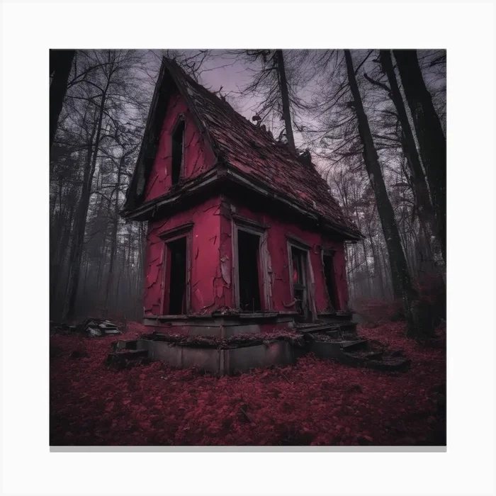 Abandoned House In The Woods Canvas Print by Cats for you
