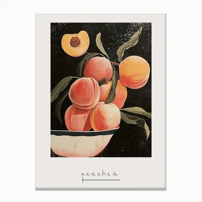 Abstract Art Deco Peach Explosion 4 Poster Canvas Print by Colourful Harvest