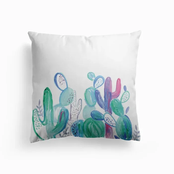 Abstract Cacti Cushion by Laura Pantony