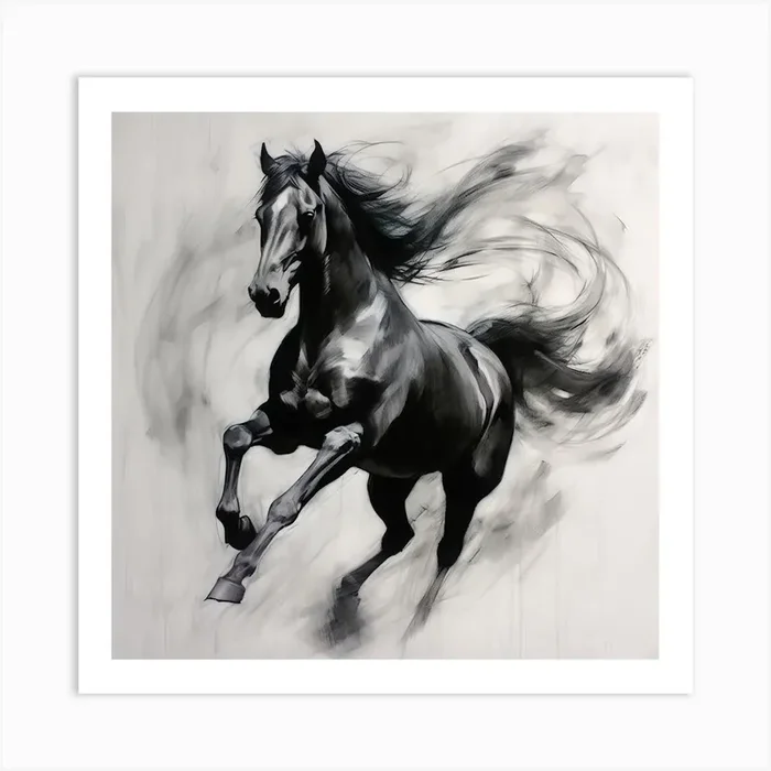 Abstract Charchoalhorseirena Art Print by Irena Orlov