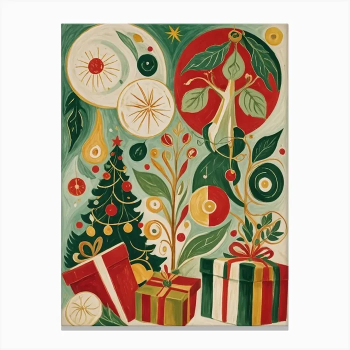 Abstract Christmas Festivities Canvas PrintDP by Daydream Pacific