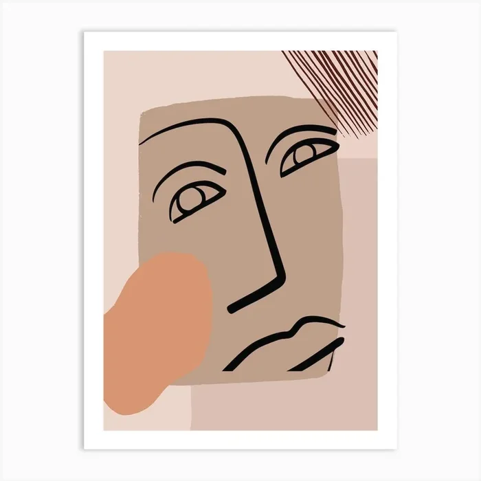 Abstract Face Art Print by Scandinavian Design