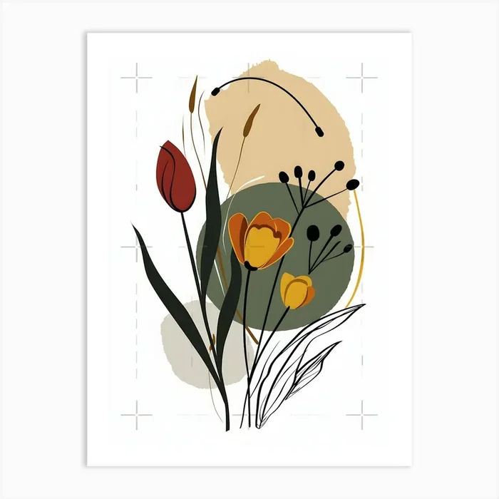 Abstract Flowers Art Print by BestArt