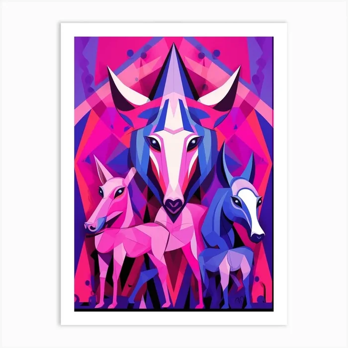 Abstract Geometric Animals 4 Art Print by Abstract Art Expressions