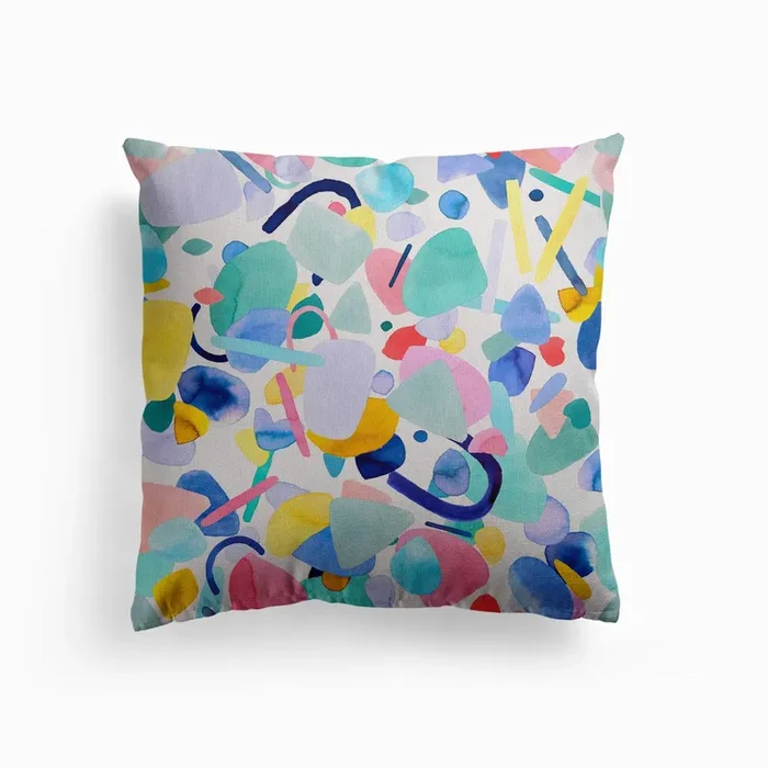 Abstract Geometric Shapes Canvas Cushion by Ninola Design