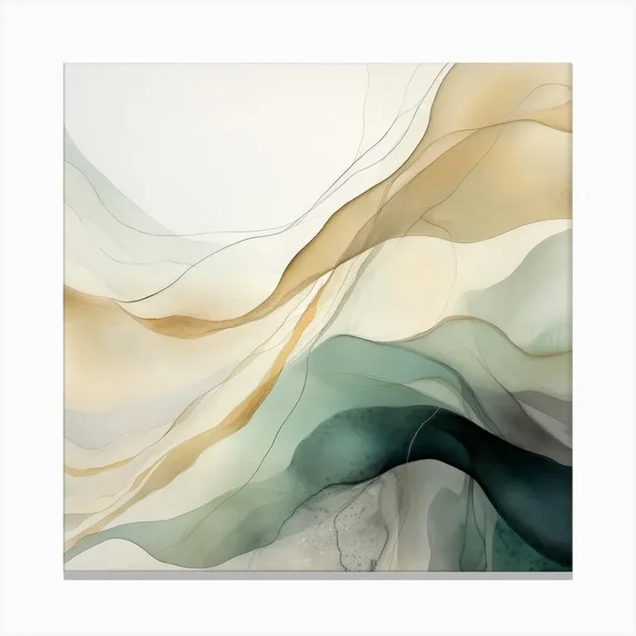 Abstract Green Splash 6 Canvas Print by Irena Orlov